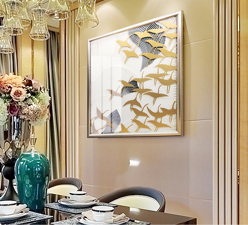 新品輕奢玄關(guān)掛畫 實物畫 客廳樣板房裝飾畫 方形純手繪油畫 歸去來兮