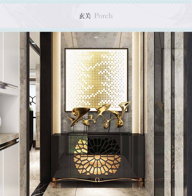 現(xiàn)代簡(jiǎn)約客廳裝飾畫 抽象風(fēng)格臥室床頭掛畫  晶瓷畫 金色年華