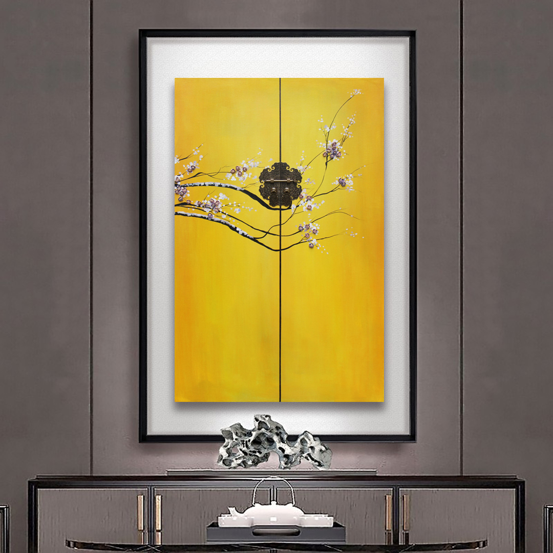 掛畫新中式禪意中國風(fēng)立體畫 精品客廳三聯(lián)畫 玄關(guān)裝飾畫 原創(chuàng)實(shí)物畫 新品