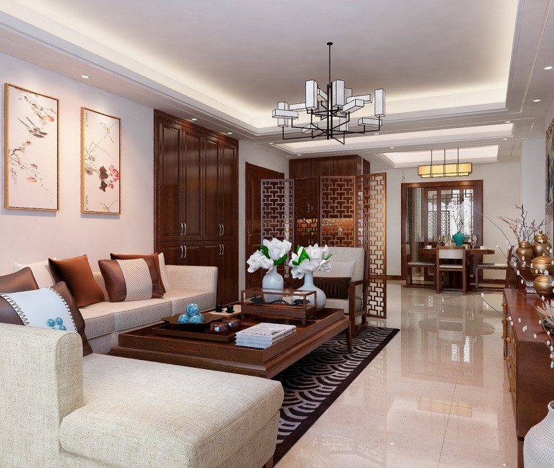 遼陽中式現(xiàn)代風裝修效果